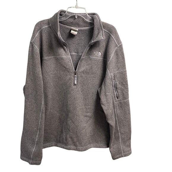 The North Face Mens Size XL Quarter Zip Pullover Gray Sweater Fleece Winter Gorp - Picture 1 of 5